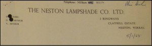 So who still has a lamp-shade made in Neston?